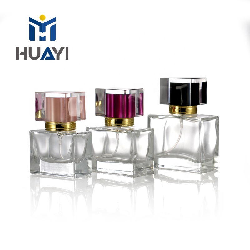 HUAYI Hot sale 15/410 screw bottle neck 20 ml 30 m 50 ml clear empty perfume glass bottle