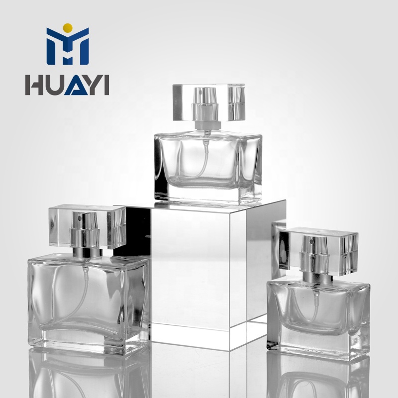 HUAYI Hot sale 15/410 screw bottle neck 20 ml 30 m 50 ml clear empty perfume glass bottle