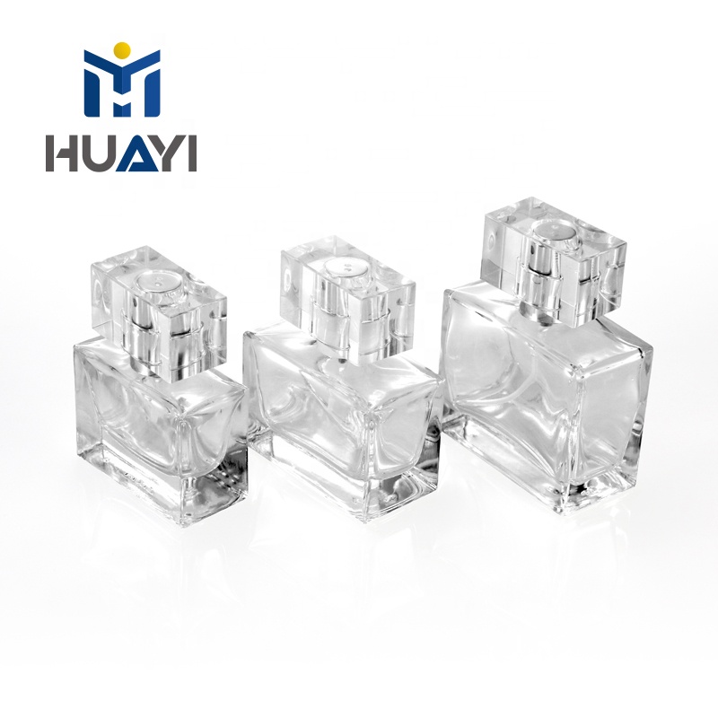 HUAYI Hot sale 15/410 screw bottle neck 20 ml 30 m 50 ml clear empty perfume glass bottle