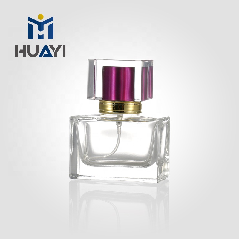 HUAYI Hot sale 15/410 screw bottle neck 20 ml 30 m 50 ml clear empty perfume glass bottle