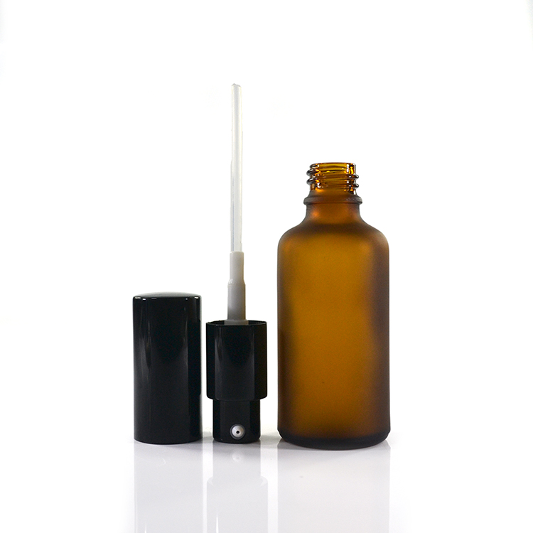 HXZ 30ml 50ml 60ml frosted blue green amber clear empty bottles cosmetics travel glass bottle with pump lotion cap