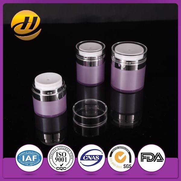 Haijing manufacturer 15ml 30ml 50ml round empty cosmetic plastic airless jar