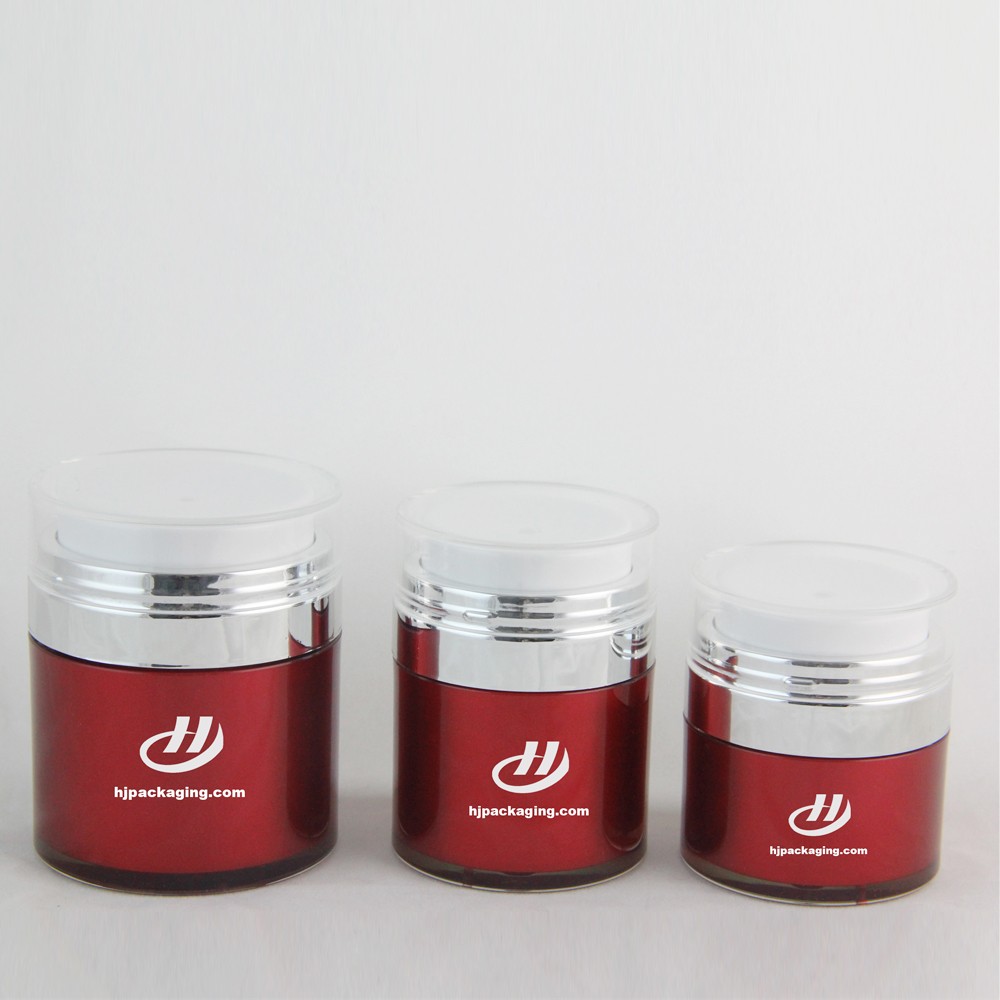 Haijing manufacturer 15ml 30ml 50ml round empty cosmetic plastic airless jar