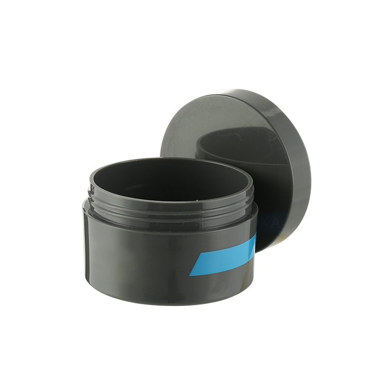Hair Care Black Round Cosmetic Container 30g 50g 100g Pet Plastic Jar