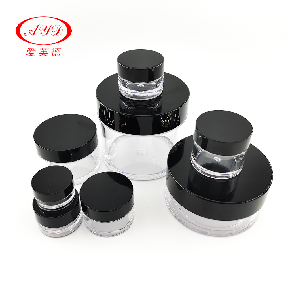 Hair Cream Jars Clear Black Transparent Skin Care Cream PETG Contracted Style 100ml 120ml 200ml 250ml