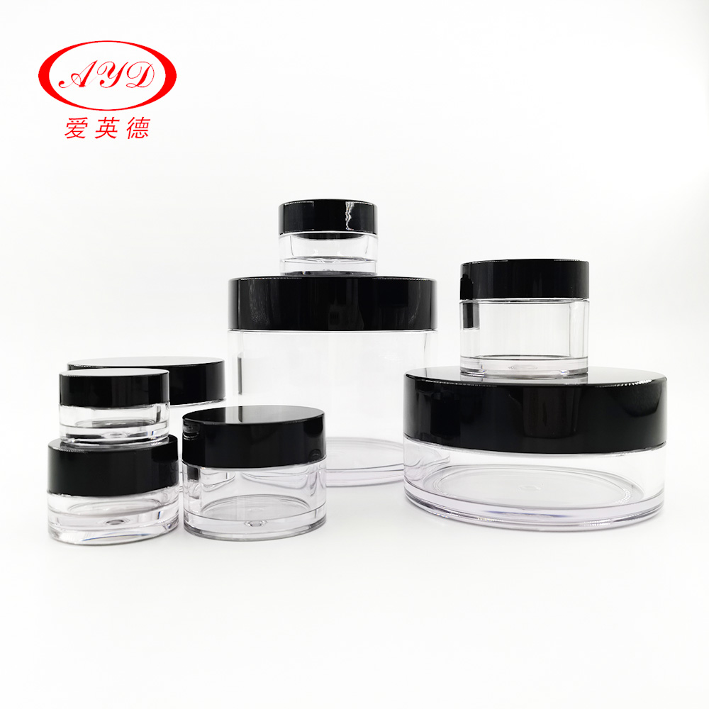 Hair Cream Jars Clear Black Transparent Skin Care Cream PETG Contracted Style 100ml 120ml 200ml 250ml
