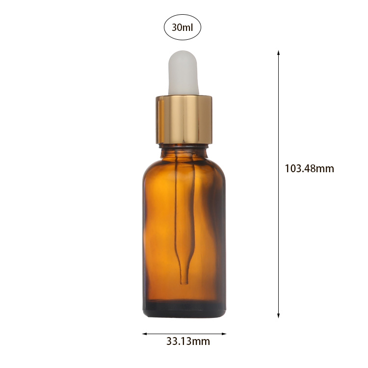 Hair Oil Glass Liquid 30ml Super Sterile Serum Black Bottles Dropper Cap