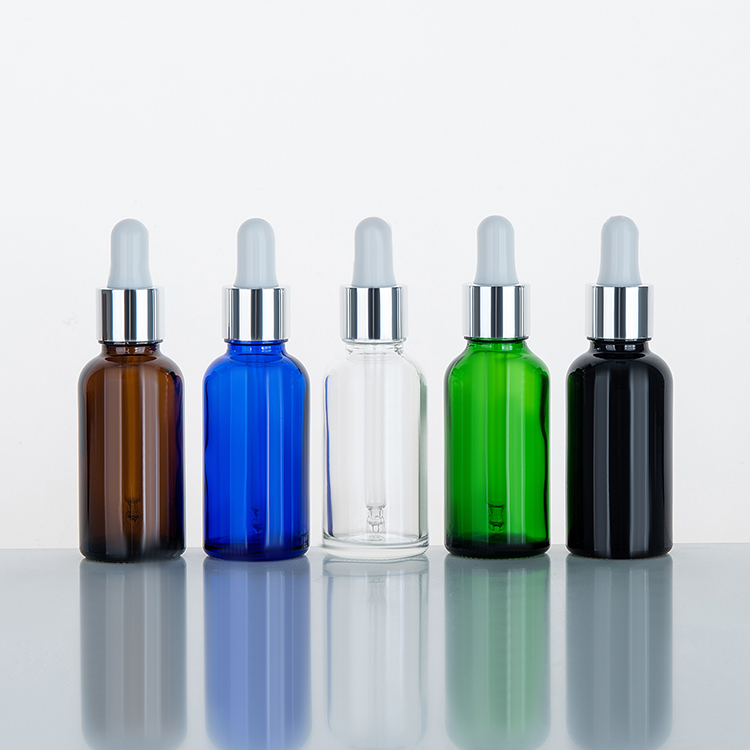 Hair White Blue Facial Glass Clear Small 10ml 30 Ml Dropper Serum Bottles Empty Packaging 30ml 50ml Essential Oil With Box