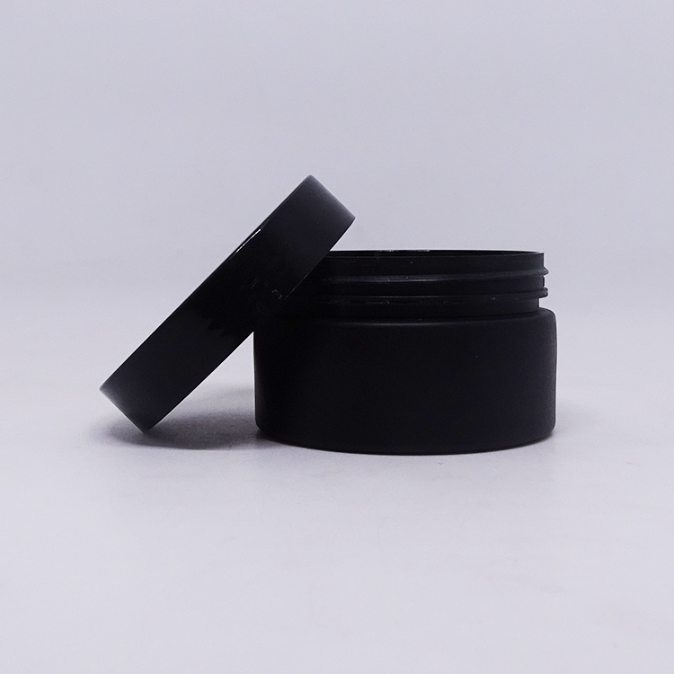 Hair pomade packaging 8oz black pet plastic cans wholesale with black aluminum lids