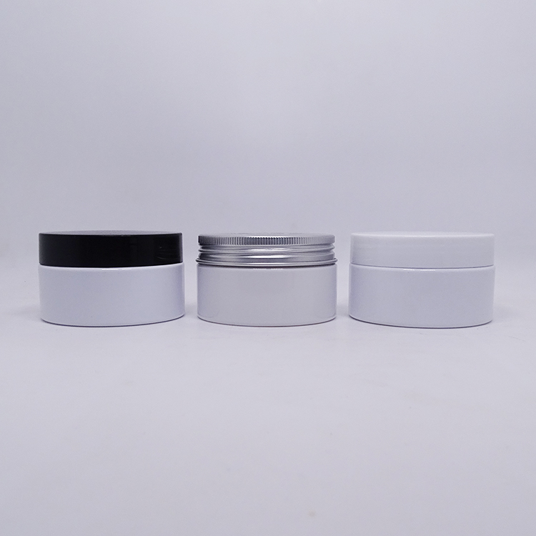 Hair product container body cream packaging wide mouth white plastic cosmetic jar 200 ml