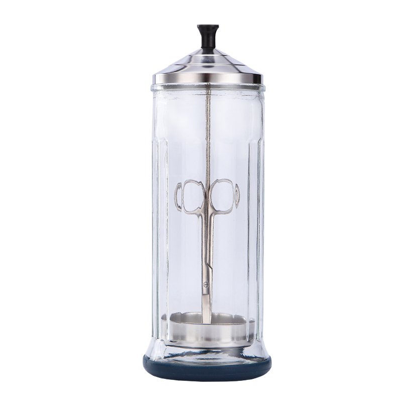 Hair salon hairdressing tool disinfection large stainless steel cover glass bottle