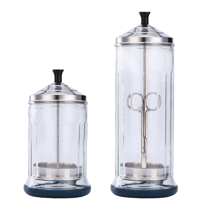 Hair salon hairdressing tool disinfection small stainless steel cover glass bottle