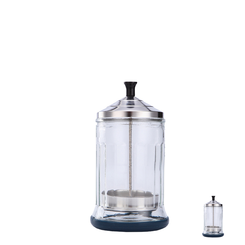 Hair salon hairdressing tool disinfection small stainless steel cover glass bottle