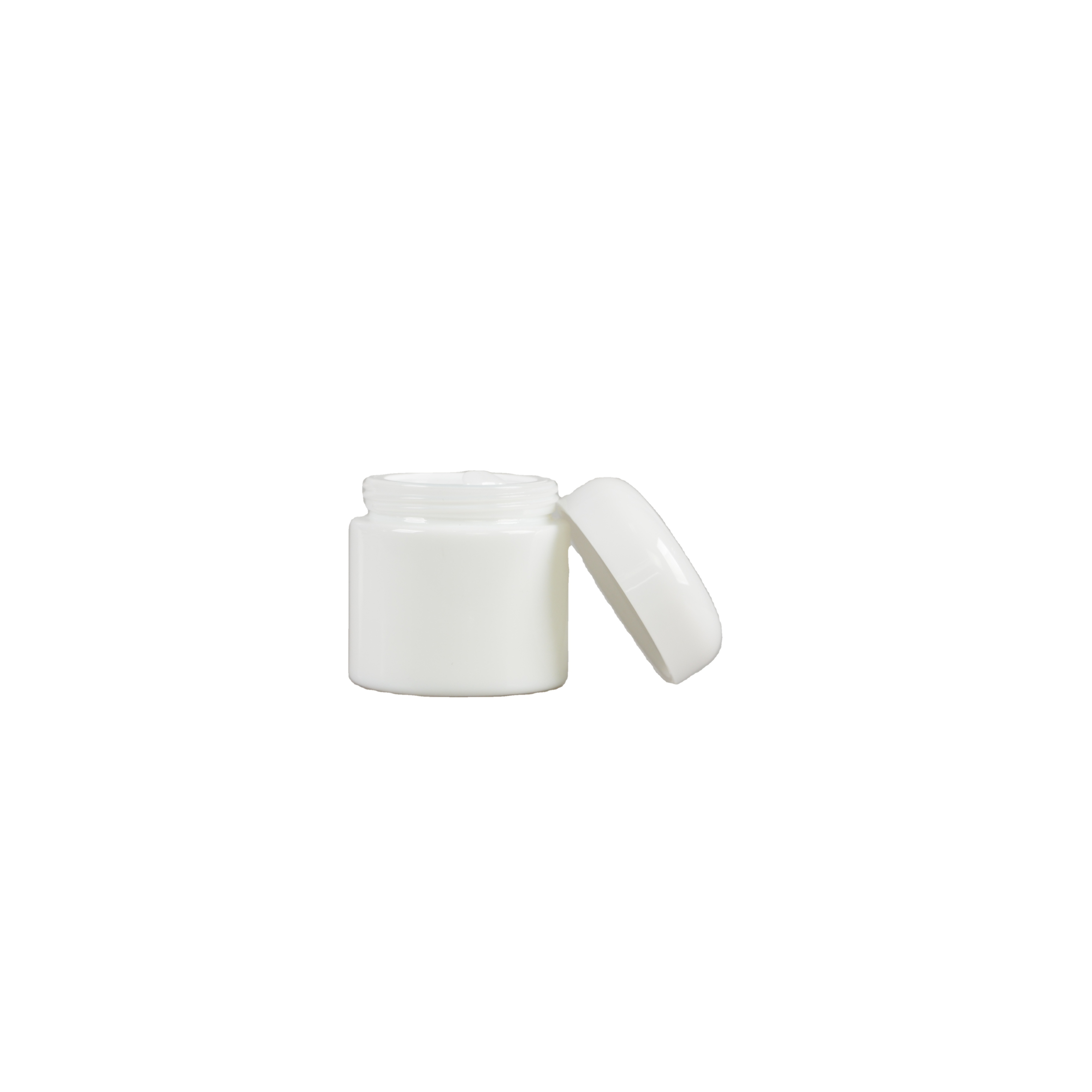 Half round design cream jars for opal white glass jars