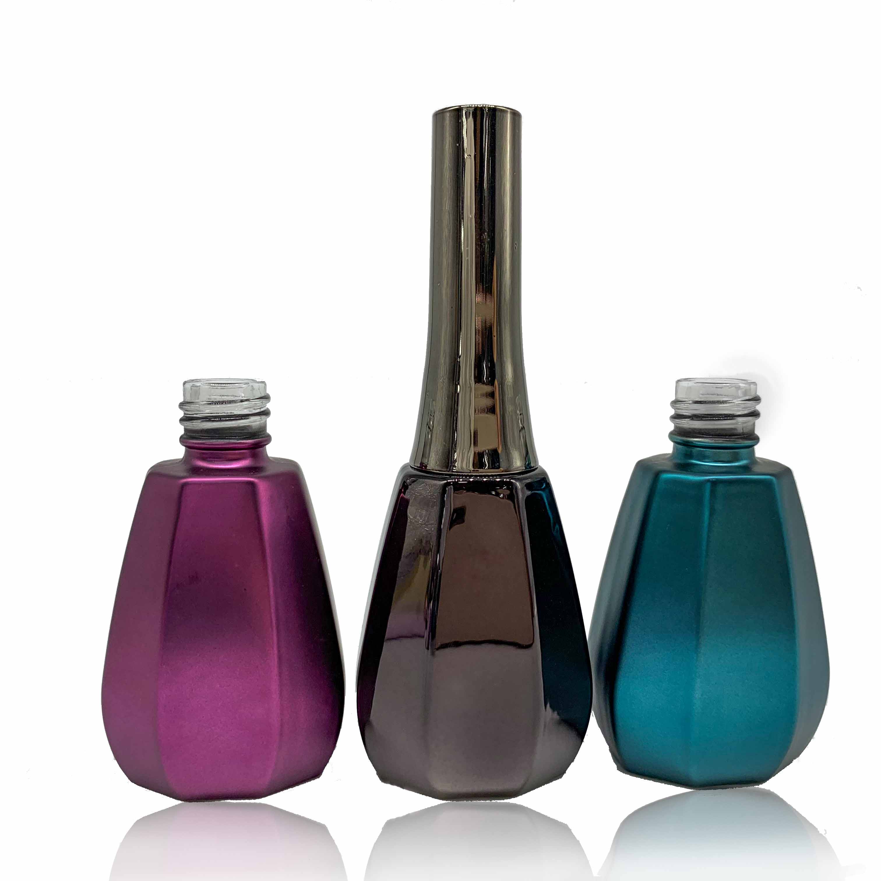 HanYa 2020 Fancy Glass Material empty nail polish bottles with brushes