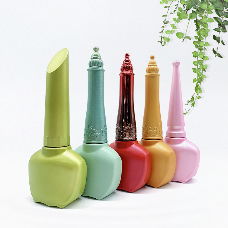 HanYa 2020 Fancy Glass Material empty nail polish bottles with brushes