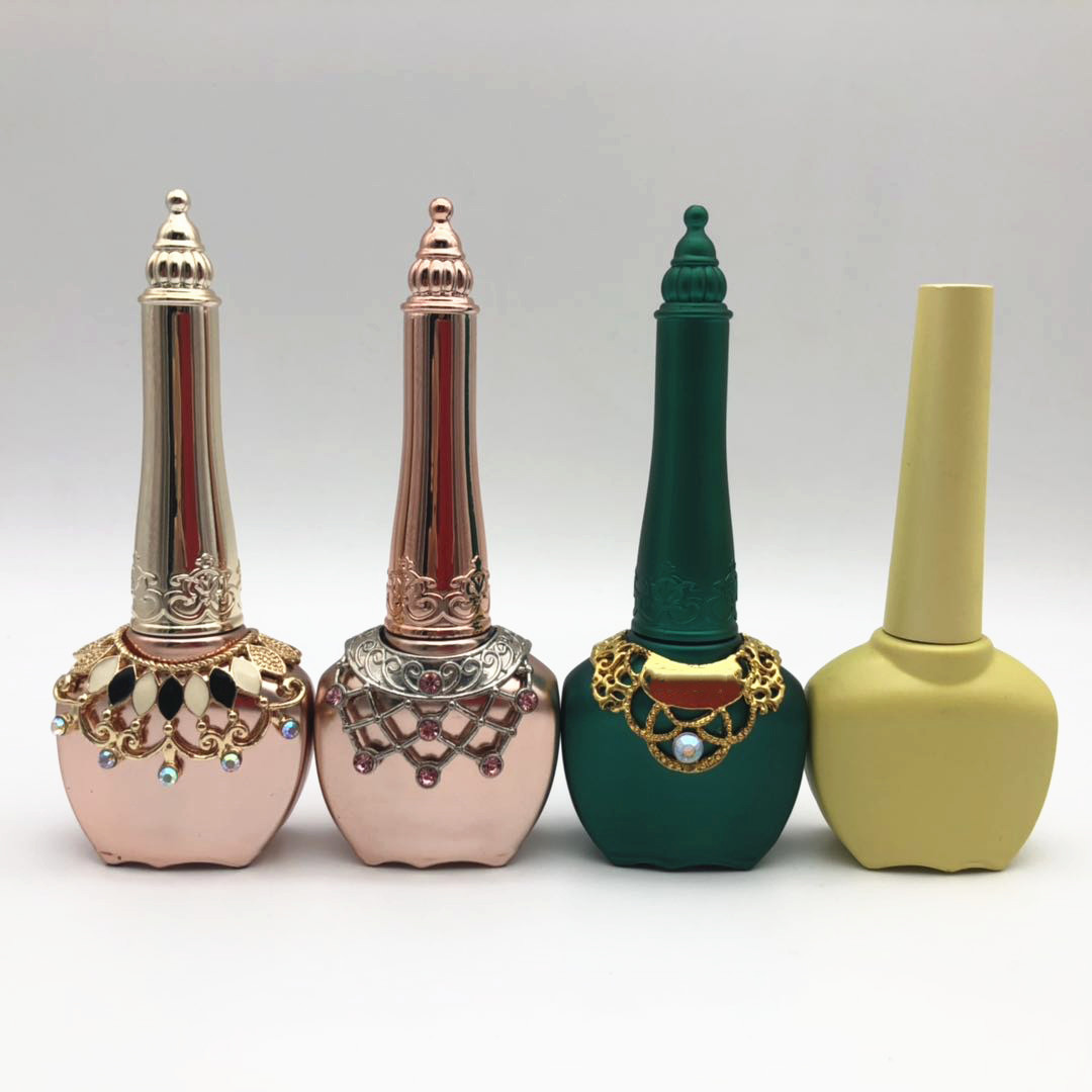 HanYa 2020 Fancy Glass Material empty nail polish bottles with brushes