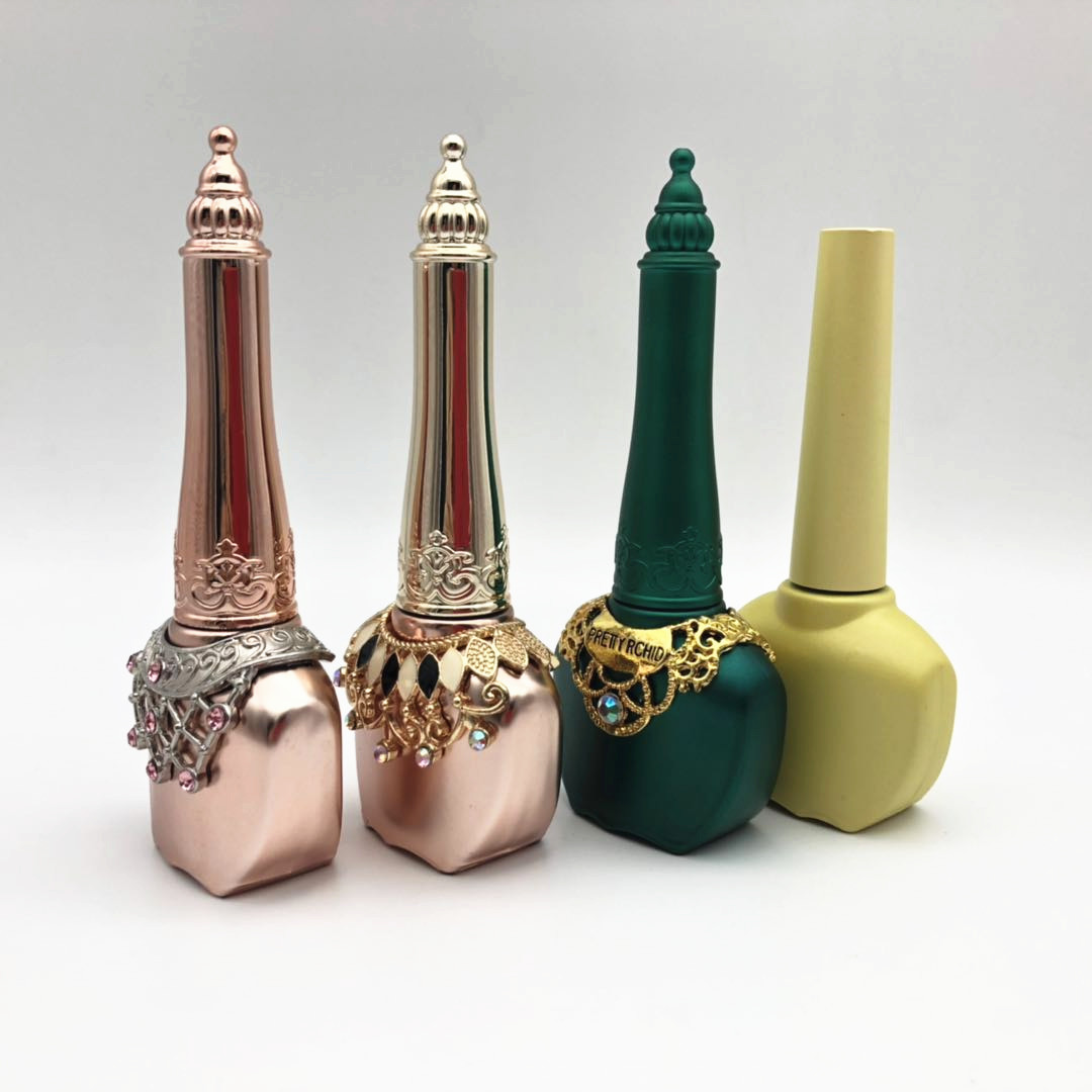 HanYa 2020 Fancy Glass Material empty nail polish bottles with brushes