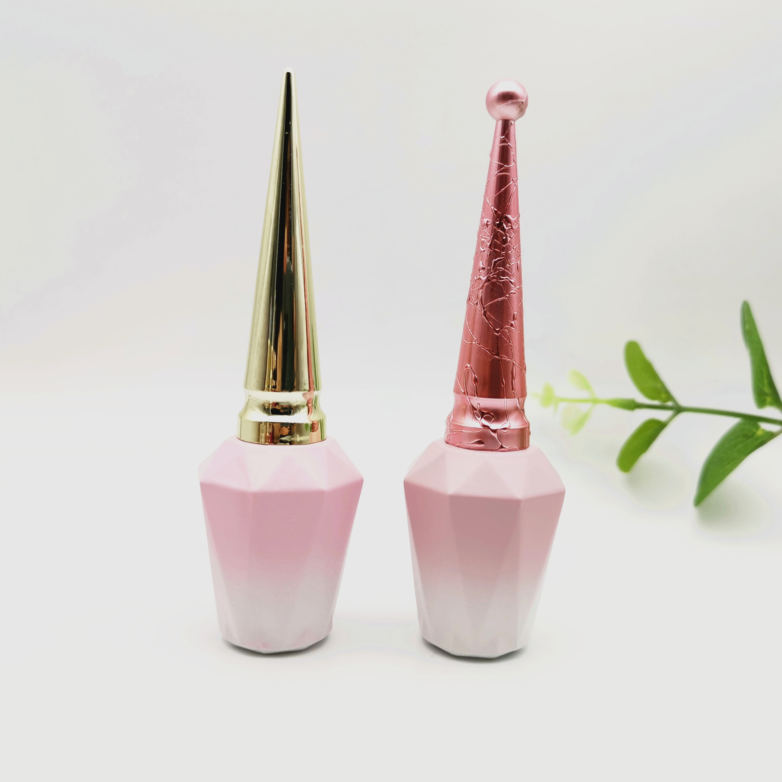 HanYa 2021 OEM pink nail polish bottle with brush