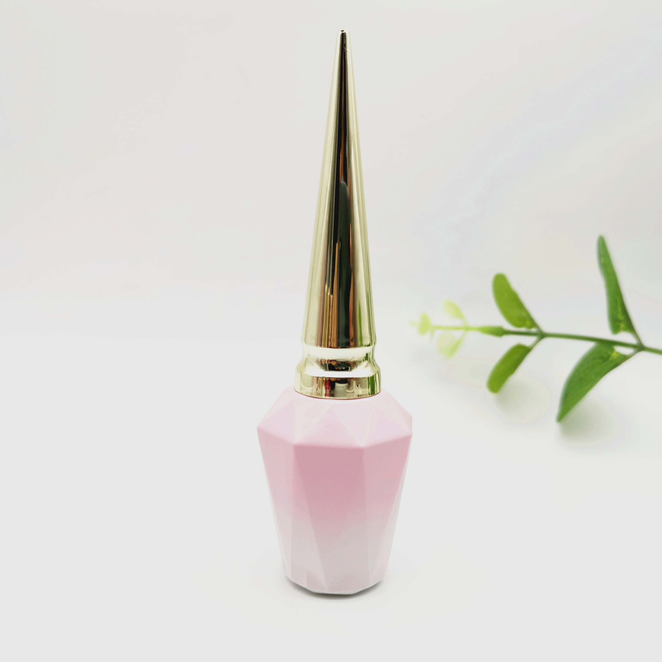 HanYa 2021 OEM pink nail polish bottle with brush