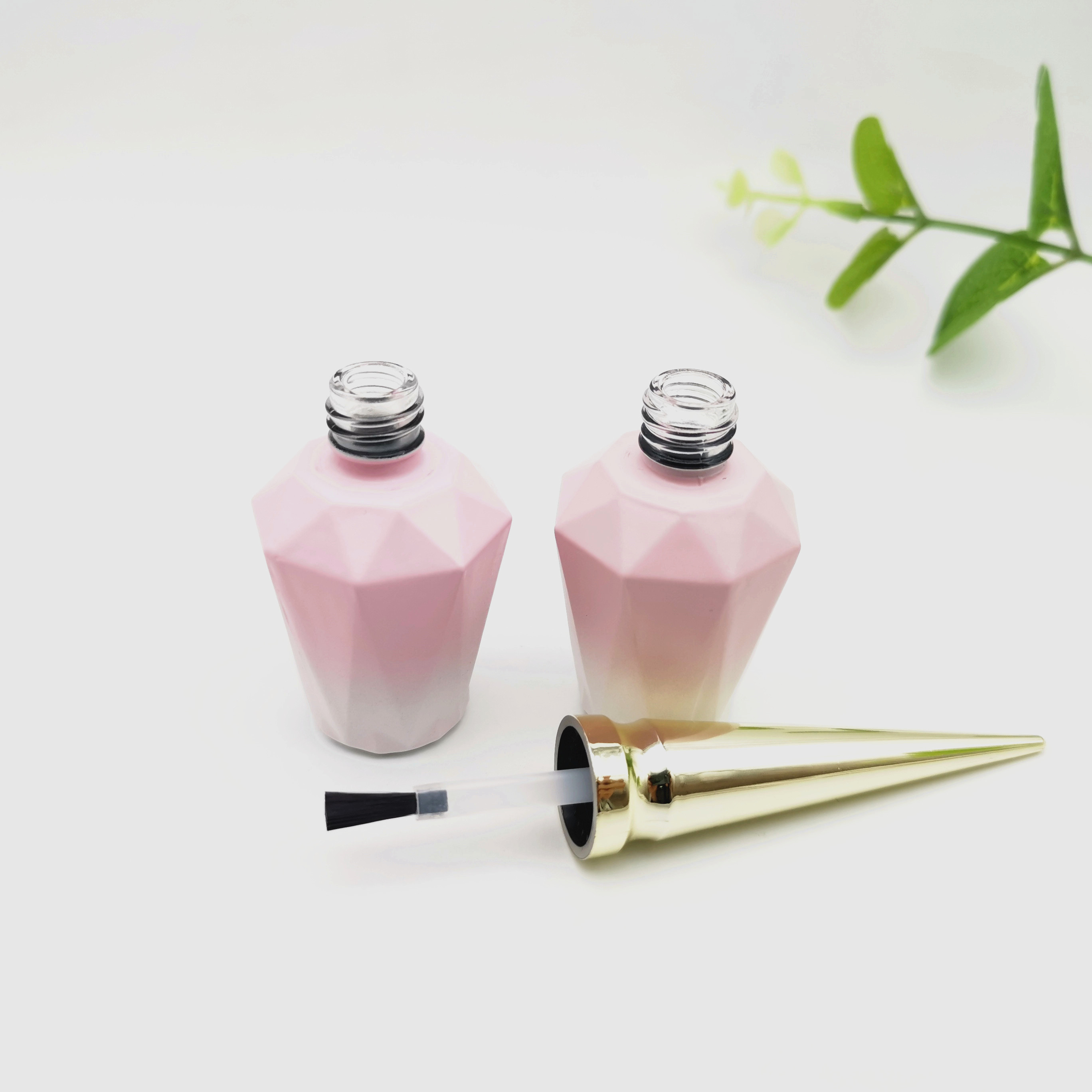 HanYa 2021 OEM pink nail polish bottle with brush