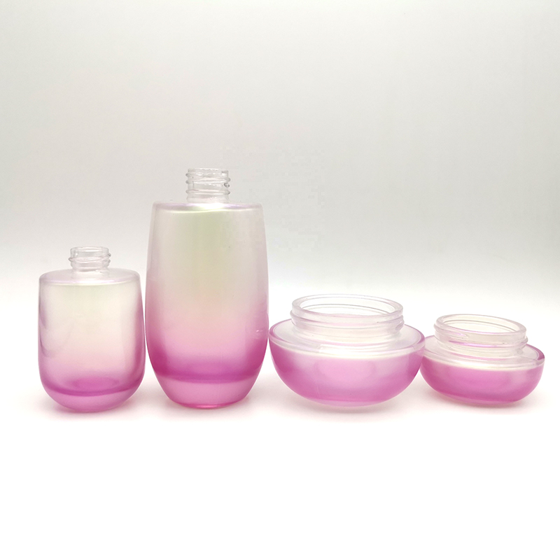 HanYa cosmetic 200ml glass jars bottles Multi-capacity Multi-Color Cosmetic Glass Jars And Bottles Se