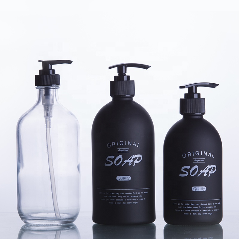 Hand Glass Foam Soap Bottle With Pump Dispenser