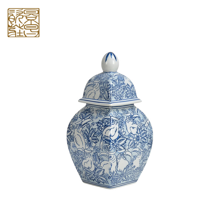 Hand painted ceramic retort artware painting porcelain ceramic jar for home decor