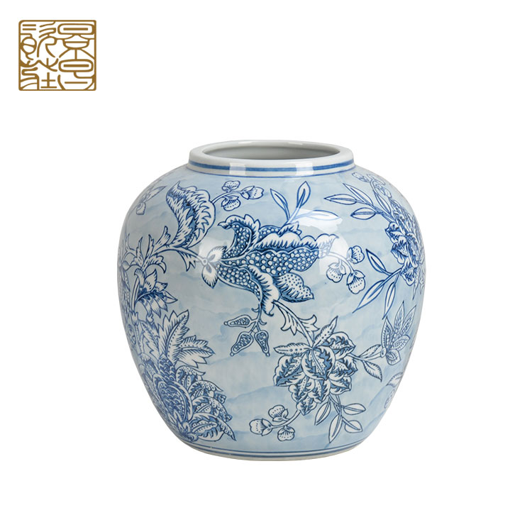 Hand painted ceramic retort artware painting porcelain ceramic jar for home decor