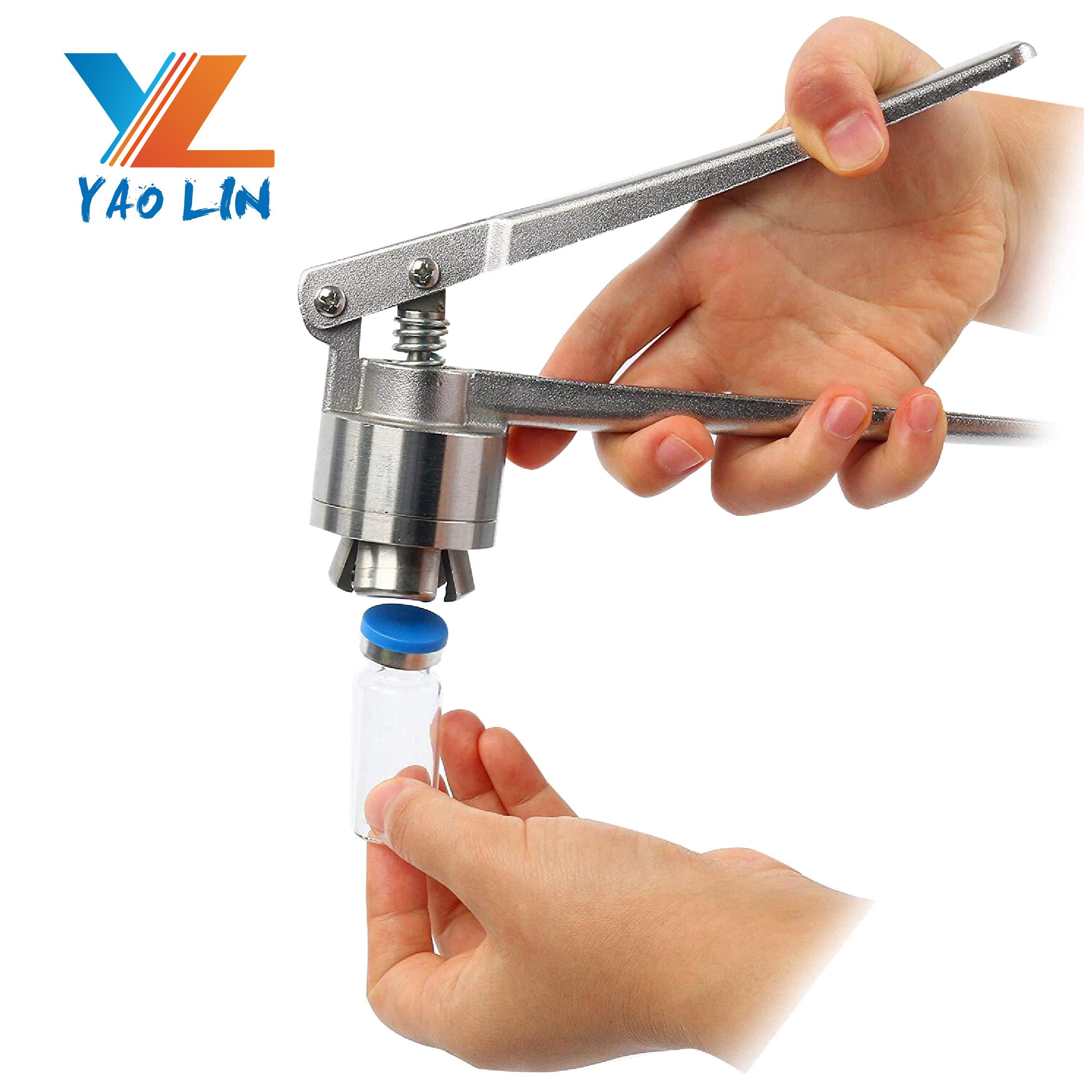 Hand sealing machine glass vial crimper tool for bottle flip cap with2ml/3ml /10ml/20ml/50ml/100ml injection vial