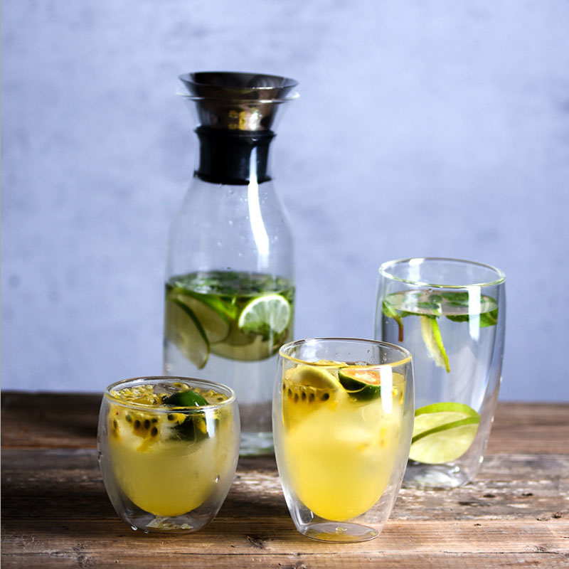 Handmade 450mL Heat Resistant High Borosilicate Insulated Thermal Glass Cups Coffee Pot for Office Use Glass Milk Juice