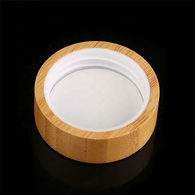 Handmade Eco 15ml 30ml 50ml 100ml Face Cream Frosted Clear Bamboo Glass Cosmetic Jar
