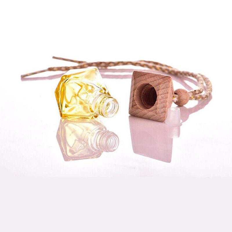 Hanging Car Perfume Bottles Fragrance Diffuser Bottle Car Air Freshener Glass Essential Oil Bottle Pendants Handing Decorations