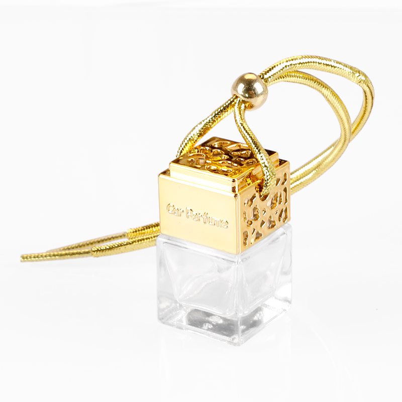 Hanging Car Perfume Glass Empty Bottle Essential Oil Diffuser, Aromatherapy Car Air Freshener