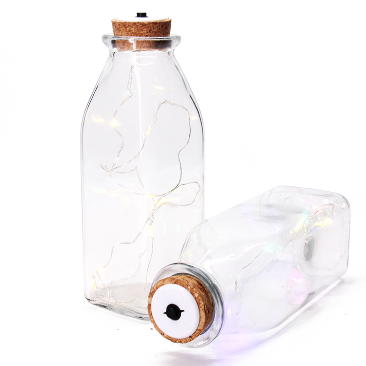 Hanging Storage Decoration Glass Mason Jar With Led Solar Light Metal Cover