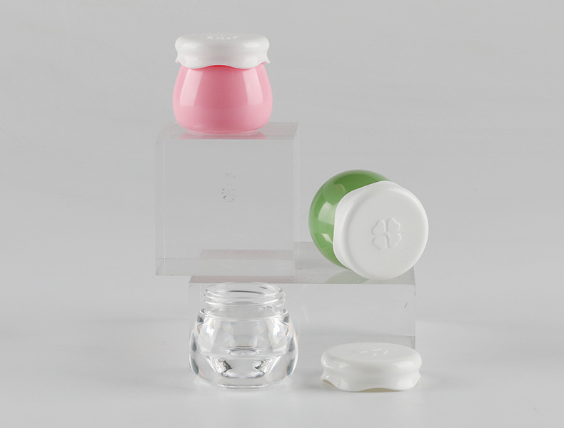 Hangzhou Beauty body lotion cream lipscrub container10g Clear pink green Plastic Cream Jar with plastic white cap