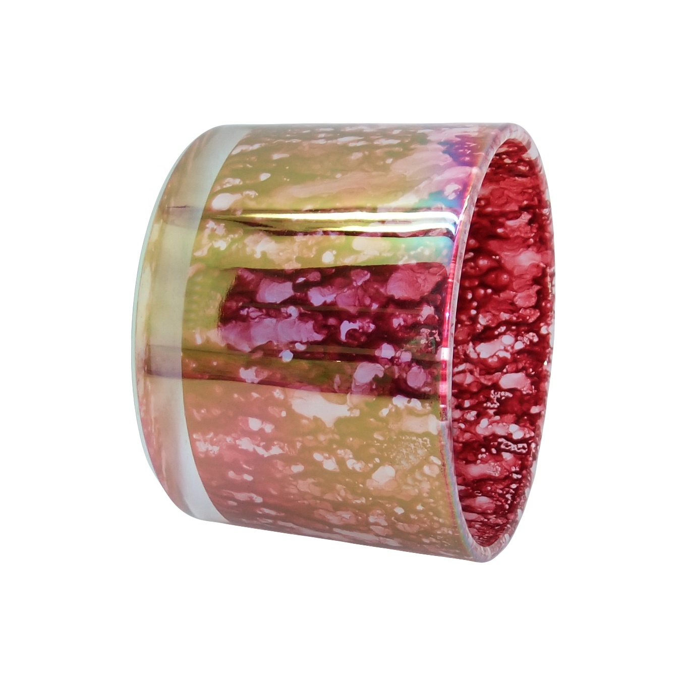 Haodexin 12 oz glass jars wholesale 3 wick iridescent candle jar glass candle holders