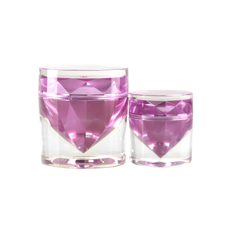 Haputa Factory Wholesale Custom Plastic Acrylic Purple Cosmetic Cream unique Shape Jar 15g 50g
