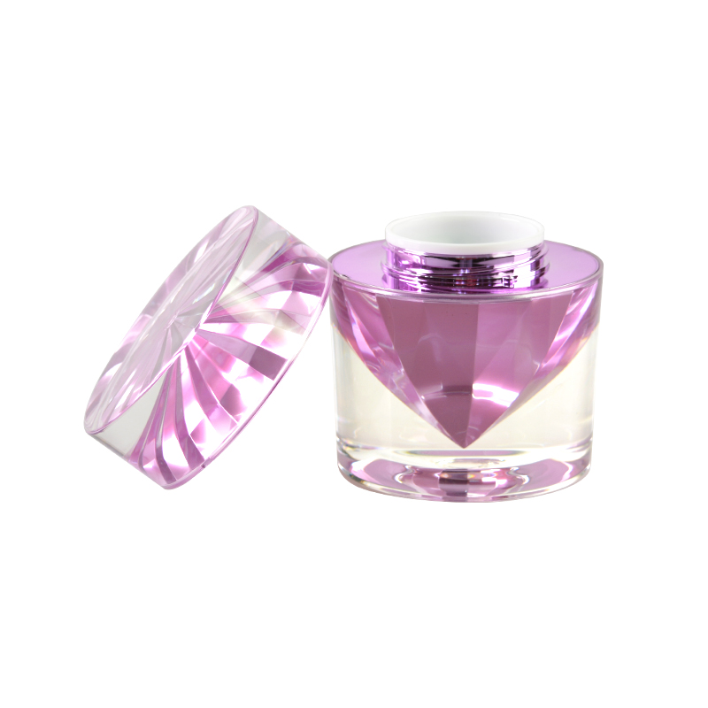 Haputa Factory Wholesale Custom Plastic Acrylic Purple Cosmetic Cream unique Shape Jar 15g 50g