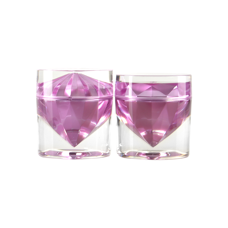 Haputa Factory Wholesale Custom Plastic Acrylic Purple Cosmetic Cream unique Shape Jar 15g 50g