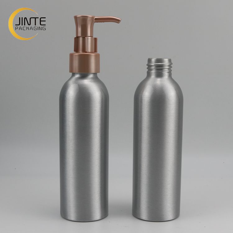 Health Water Aluminium Bottle Container With Gold Lotion Pump 100ml 150ml 200ml 300ml 500ml 750ml Big Capacity Aluminum Bottle