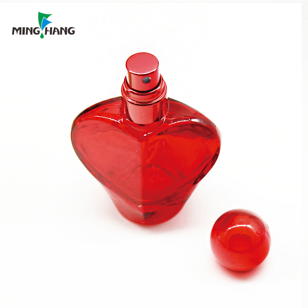 Heart Shape 30ML 50ML Empty Perfume Glass Bottle with Sprayer