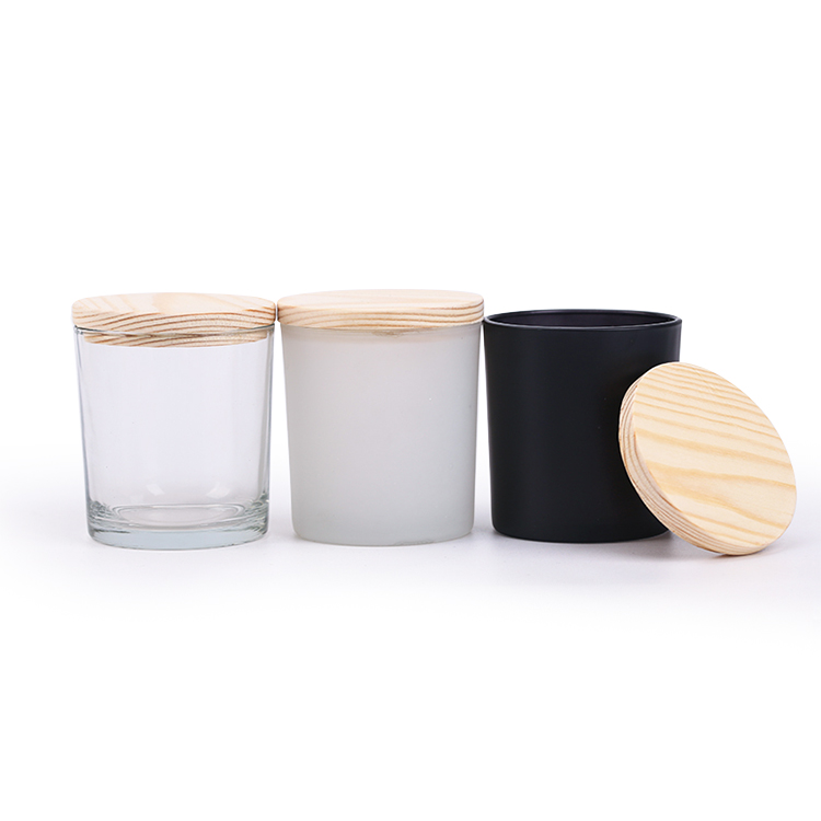 Heat Resistant 200Ml 240Ml Clear Small Ceramic Jar With Wooden Cork Bamboo Lid For Spice Candle Cookie Storage Bottle