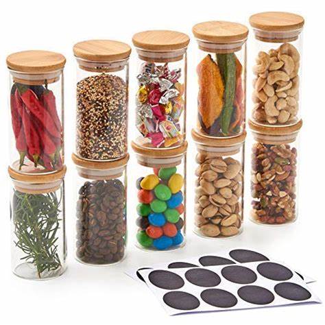 Heat-Resistant Candy Food Rubber Sealed Bamboo-Wood Lid Airtight Storage Container Glass Jar With Bamboo Lid Factory Production