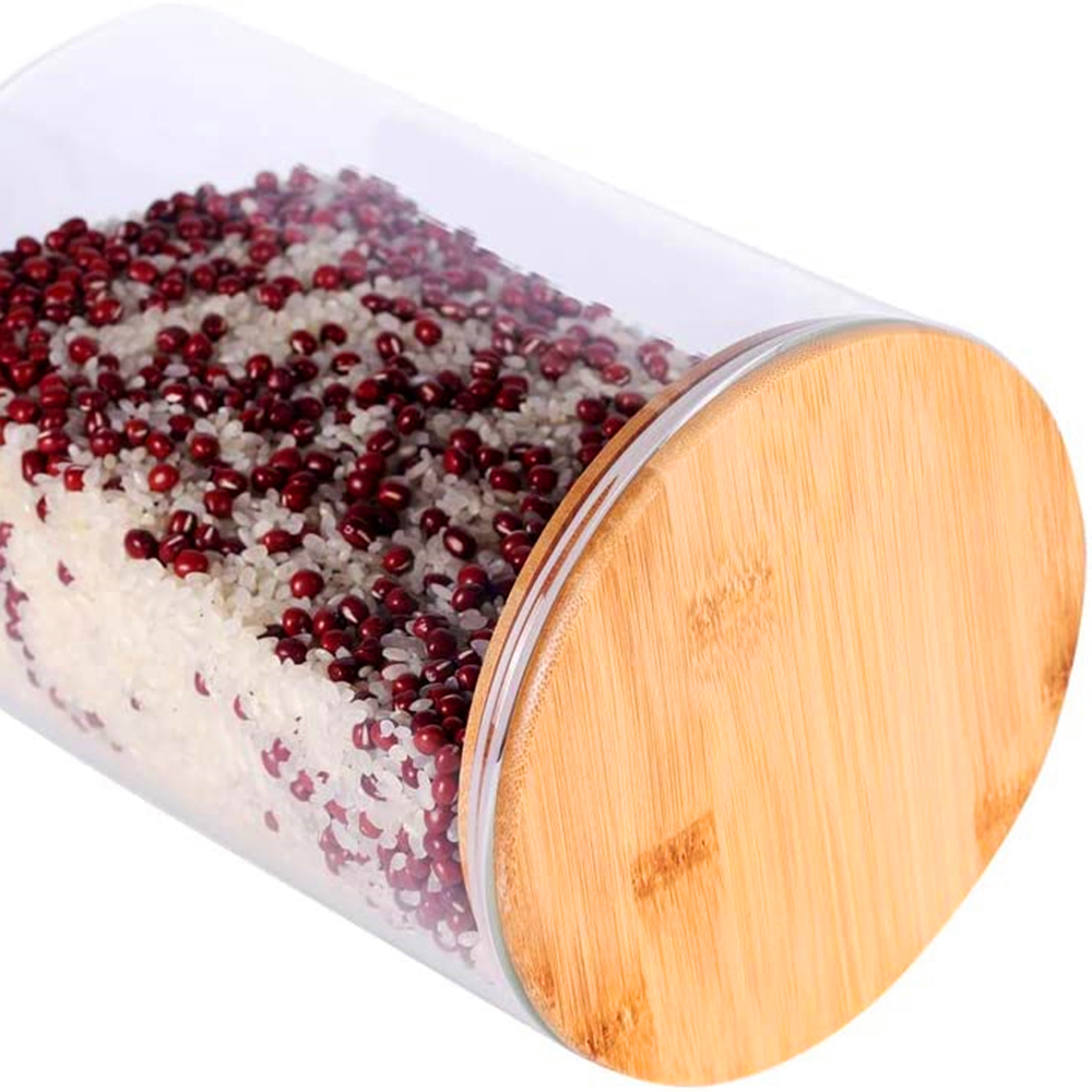 Heat Resistant Glass Storage Jar With Bamboo Lid