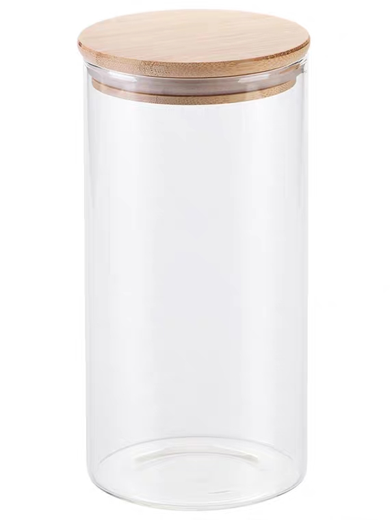 Heat Resistant Glass Storage Jar With Bamboo Lid