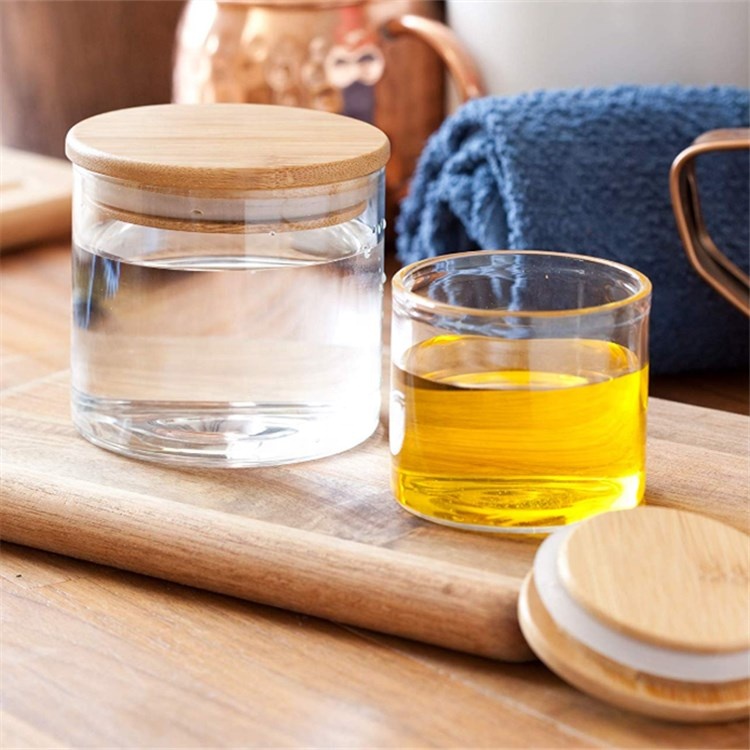 Heat Resistant High Borosilicate Glass Storage Jars with Bamboo Lid