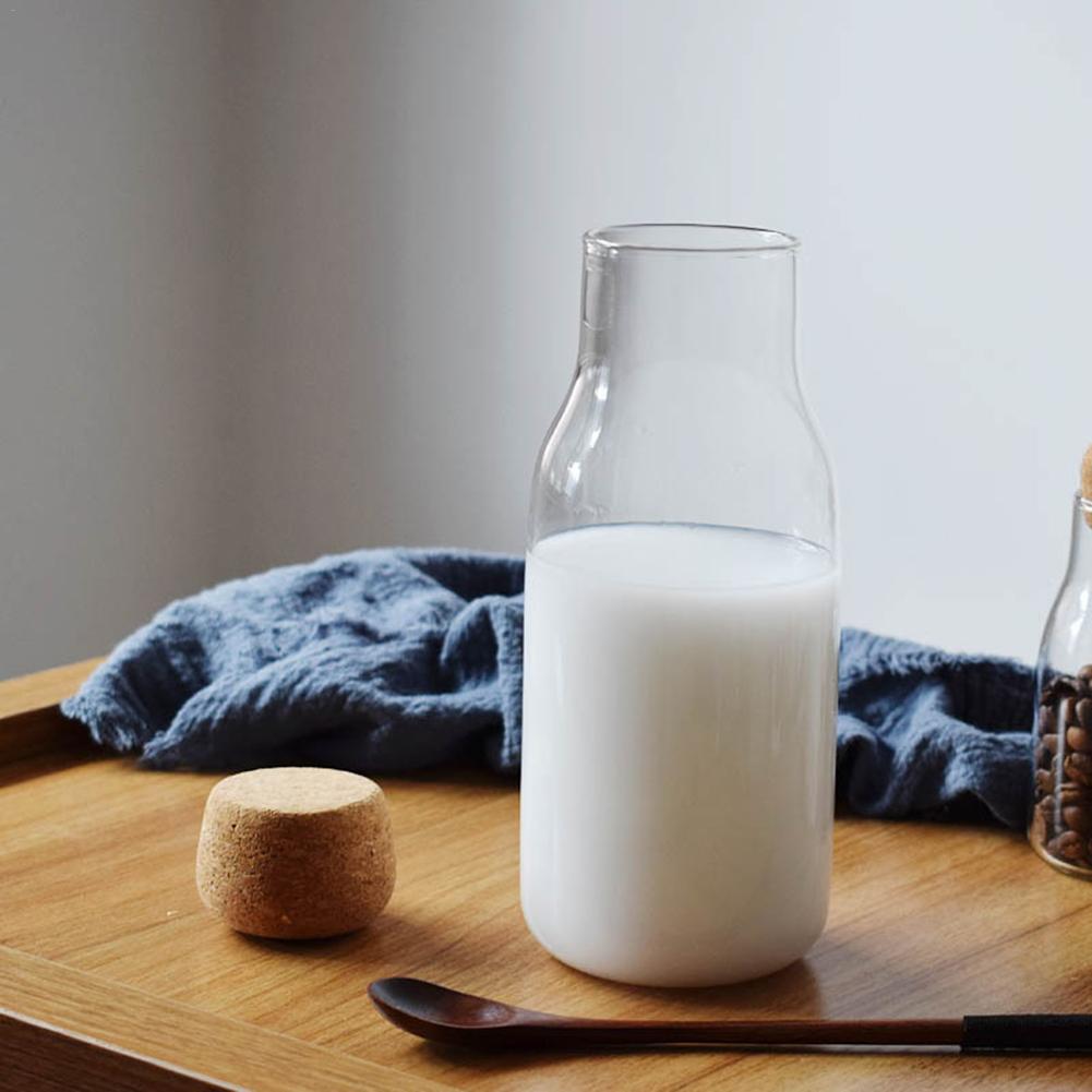 Heat Resistant Milk Juice Bottle Transparent Can Sealed Mason Jar Tea Coffee Storage Tank Glass Jar