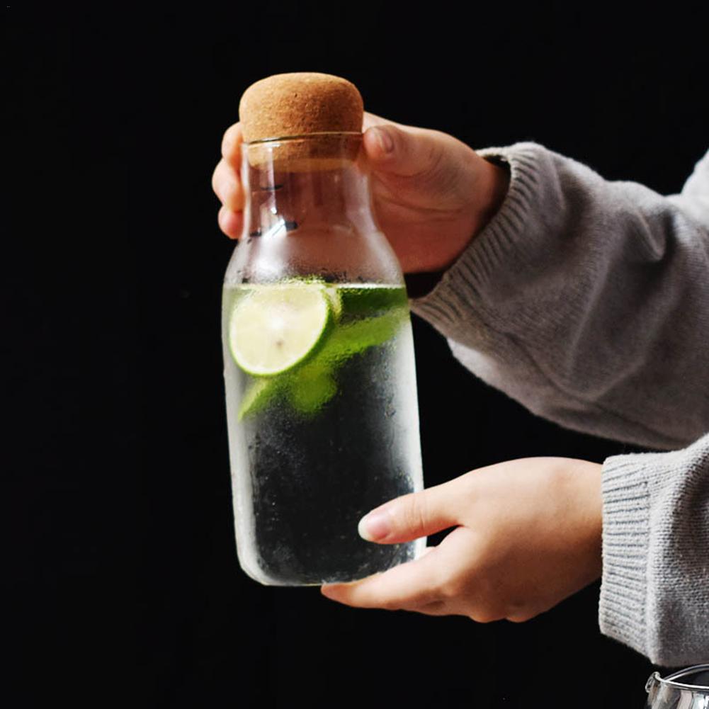 Heat Resistant Milk Juice Bottle Transparent Can Sealed Mason Jar Tea Coffee Storage Tank Glass Jar