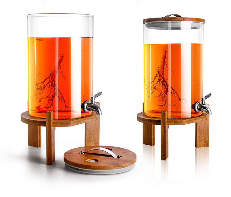 Heat resistant glass can Food Glass Jar With Bamboo Lid